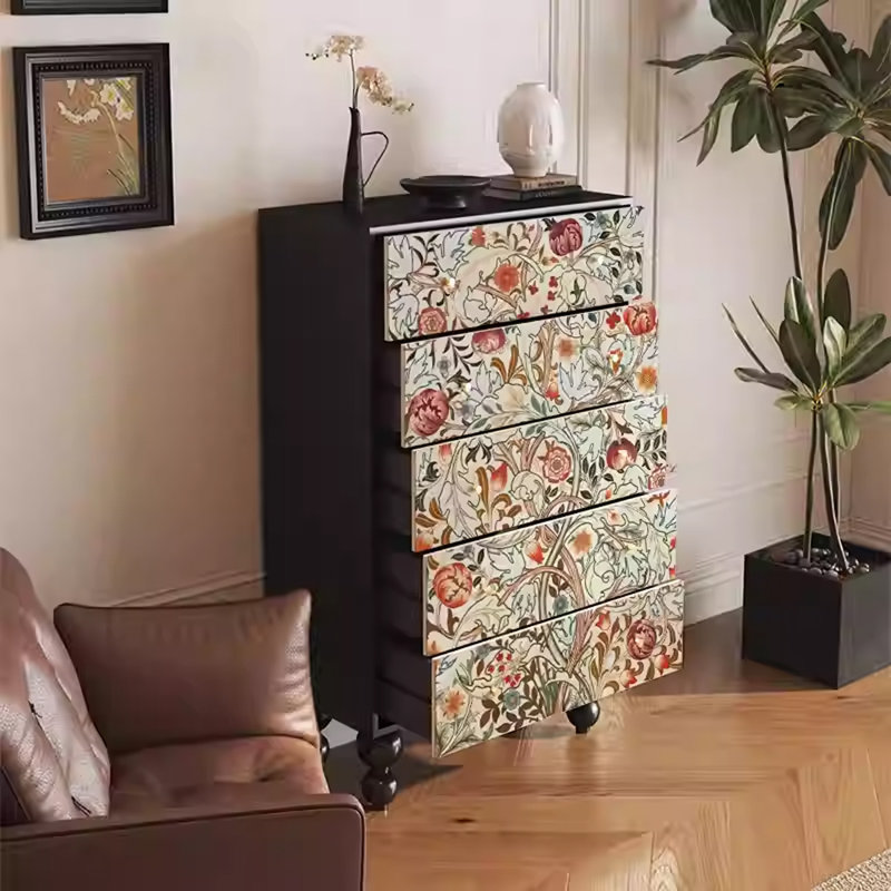 Armoire de rangement avec 5 tiroirs coulissants