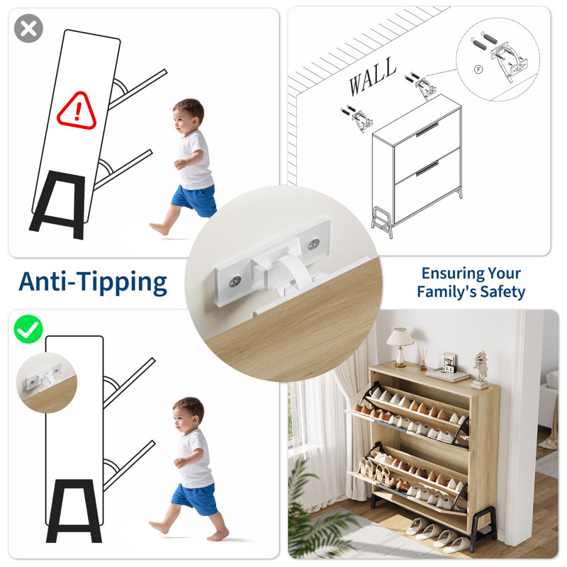 16 Pair Flip Down Shoe Storage