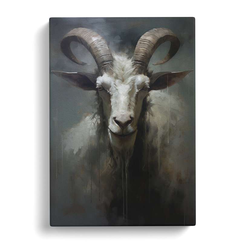 Goat Gestural - Wrapped Canvas, 50cm H x 35cm W x 3cm D