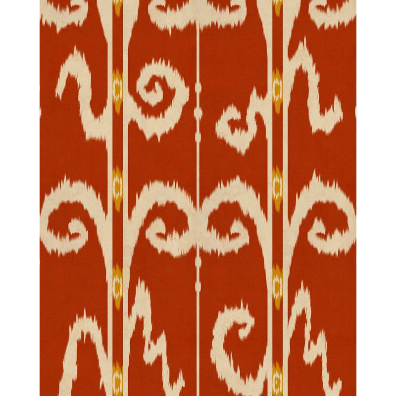 ELYSIA IKAT Celestial Wallpaper, Red/Taupe/Yellow