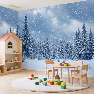 Papier peint adhésif autocollant amovible pour l'hiver, Pure Winter 100 "x l 144"