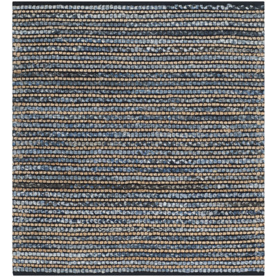 Doleman Hand Woven Cotton/Jute Striped Rug in Blue