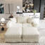Canapé 82,7 po en velours côtelé 82,7 po, canapé rembourré moderne et confortable, coussins de siège profond avec coussins moelleux et 1 repose-pieds, canapé-lit convertible, pour salon, appartement, bureau-707695441-731508955-732669852