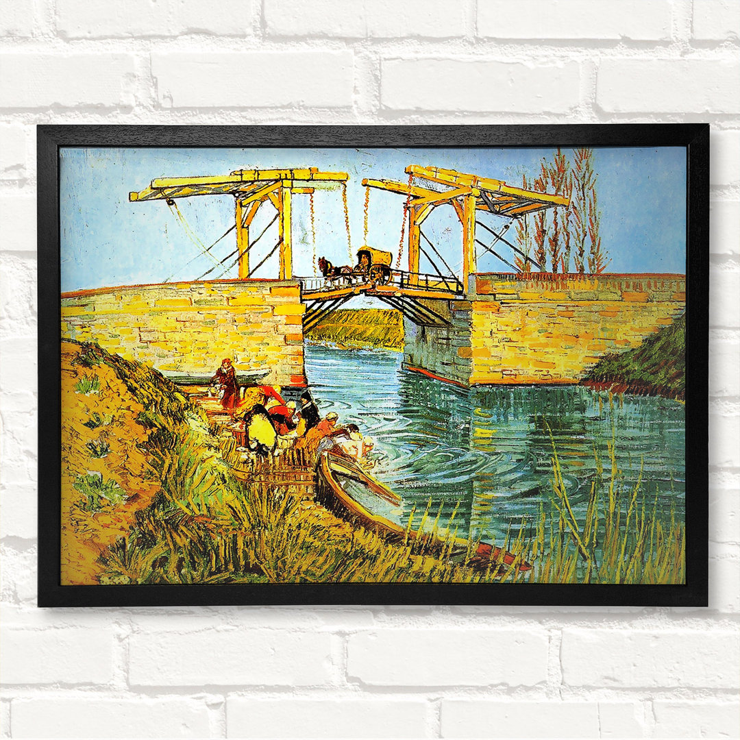 Die Langlois-Brücke in Arles von Vincent Van Gogh - Geschlossener Eckrahmen Kunstdrucke auf Holz