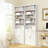 White Industrial Bookcase, Adjustable Shelf Bookcase with Door, 9.2D x 71H Tall Bookshelf for Living Room, Home Office, Library