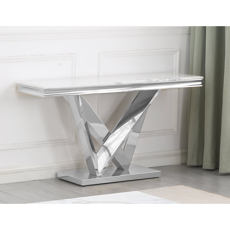 Console en marbre Yulianna, Argent