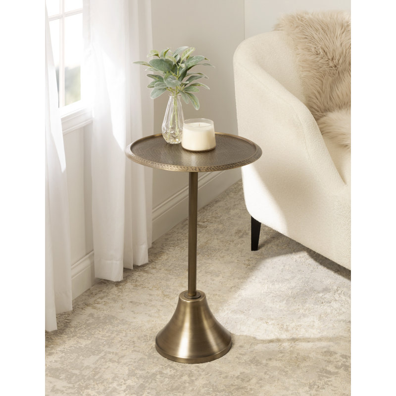 Alex-May Iron Top End Table, Gold