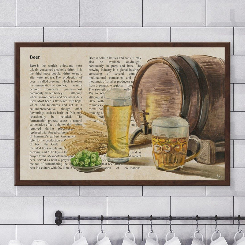 «Beer Tradition» par Eyre Tarney - reproduction de cadre photo, H 12 po x l 18 po x P 1,5 po