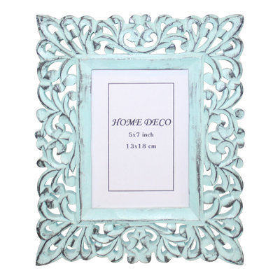 Aqua Solid Wood Picture Frame