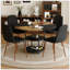 Ensemble de table et de chaises.Une table de salle à manger moderne épissure circulaire de 47,3 pouces de diamètre - rangement double couche.-709742087