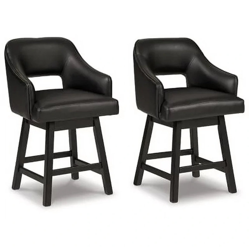 Nestor Swivel Upholstered Counter Stool with Solid Wood Frame, Counter Stool (25.25" Seat Height), Oatmeal