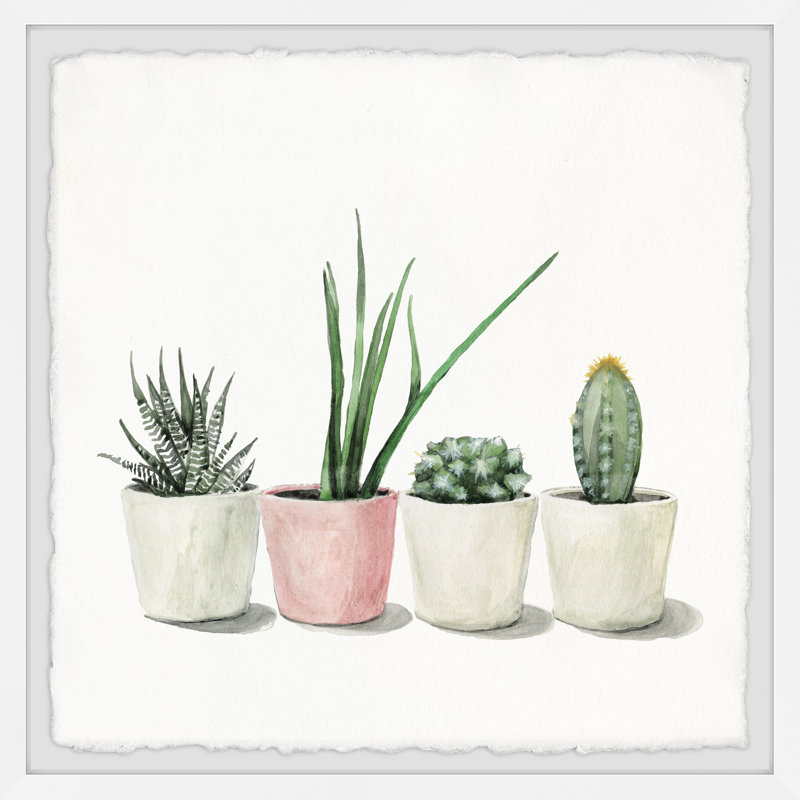 « Pots à fleurs » par Julia Posokhova-impression sur papier encadrée, H 12 po x l 12 po x P 1,5 po