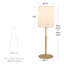 Lampe de table en tissu 7,9 "Lotus, lampe de bureau dorée à brancher réglable en hauteur