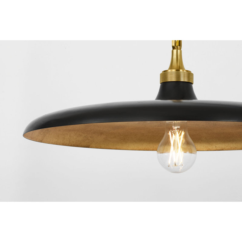 Piatto 63" Linear Pendant with Shade, Hand-Rubbed Antique Brass/Aged Iron