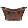 60" Hammered Copper Double Slipper Bathtub with Rings and Overflow Holes