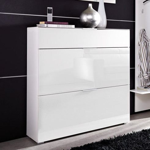 Primera 16 Pair Shoe Storage Cabinet, White