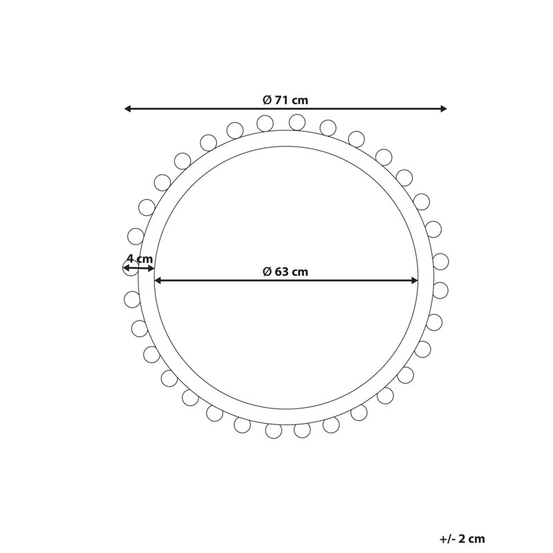 Bernville Solid Wood Round Mirror