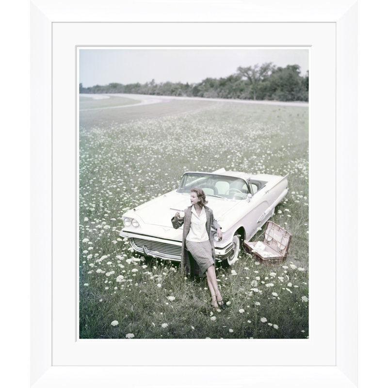 Vogue Magazine, "Leaning Against A 1959 Thunderbird Convertible," John Rawlings, November 15, 1958 Print by John Rawlings