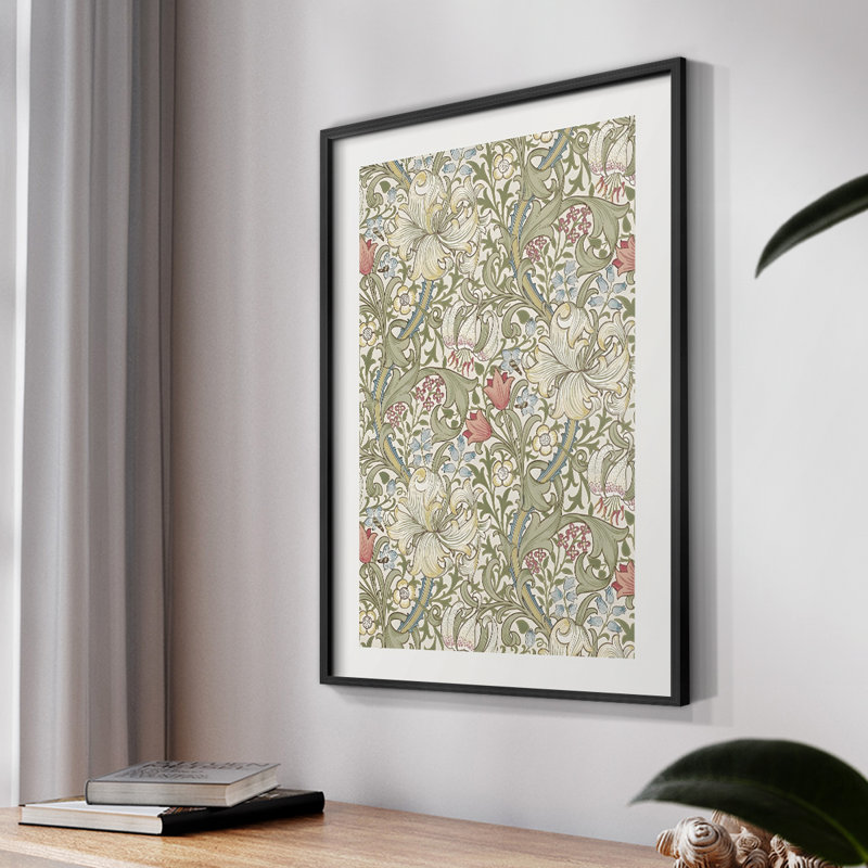 William Morris, reproduction encadrée CLxxix, Noyer, H 14 po x l 11 po