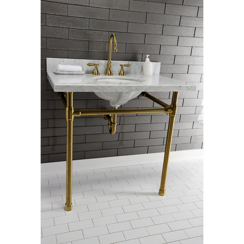 Kingston Brass Dreyfuss Stainless Steel Console Sink Legs, Brushed Brass