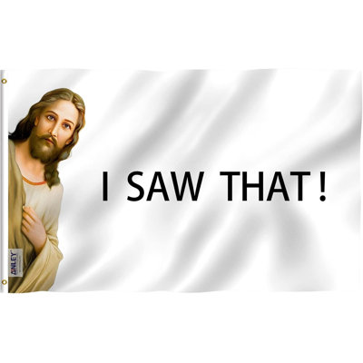 Drapeau de maison en polyester H 36 po x l 60 po I Saw That Jesus Christ