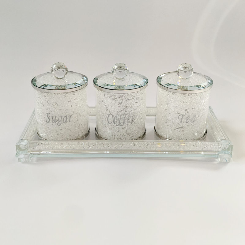 Glass Canister - Set of 3, Silver