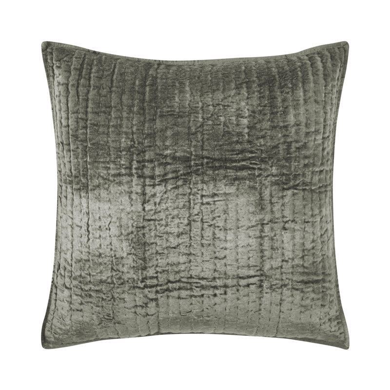 Bari 4-Piece Velvet Rayon Quilt Set, King Quilt + 3 Euro Shams, Gray