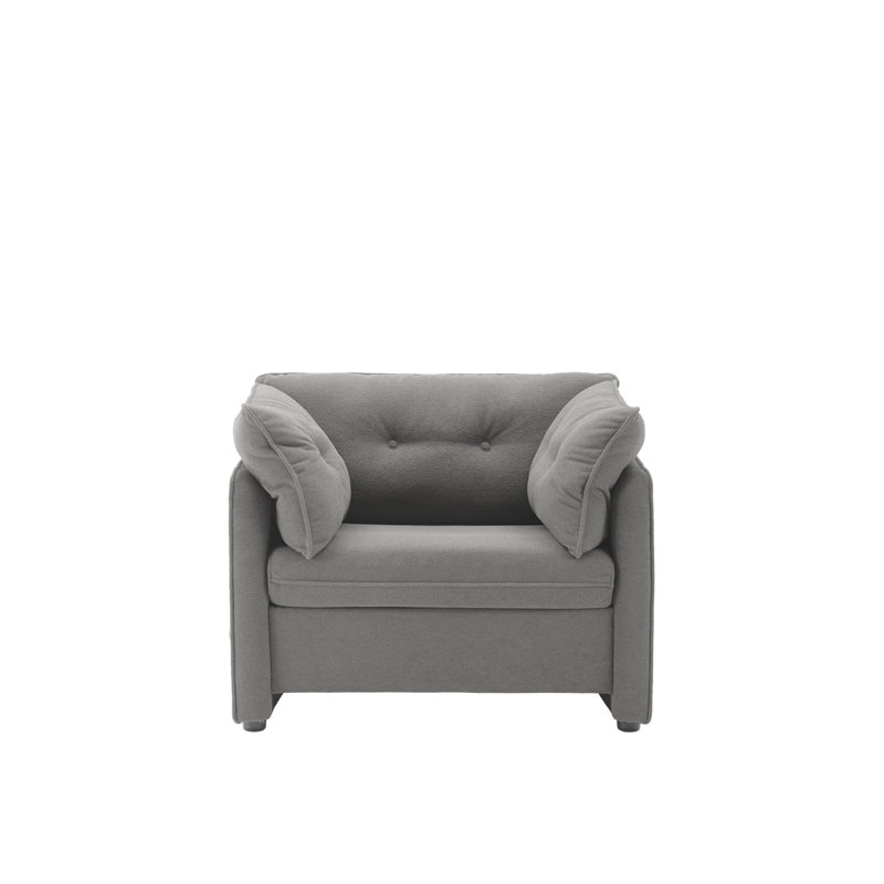 Fauteuil d'appoint simple en chenille de style moderne, Tissu gris