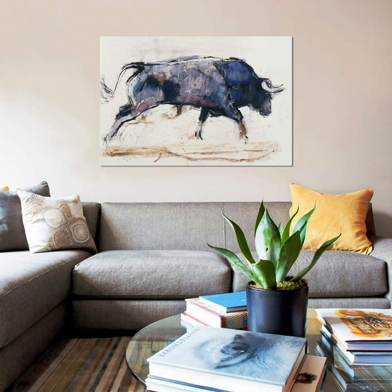« recharge bull » par mark adlington, reproduction d’impression sur toile tendue, H 26 po x l 40 po x P 1,5 po, Toile tendue