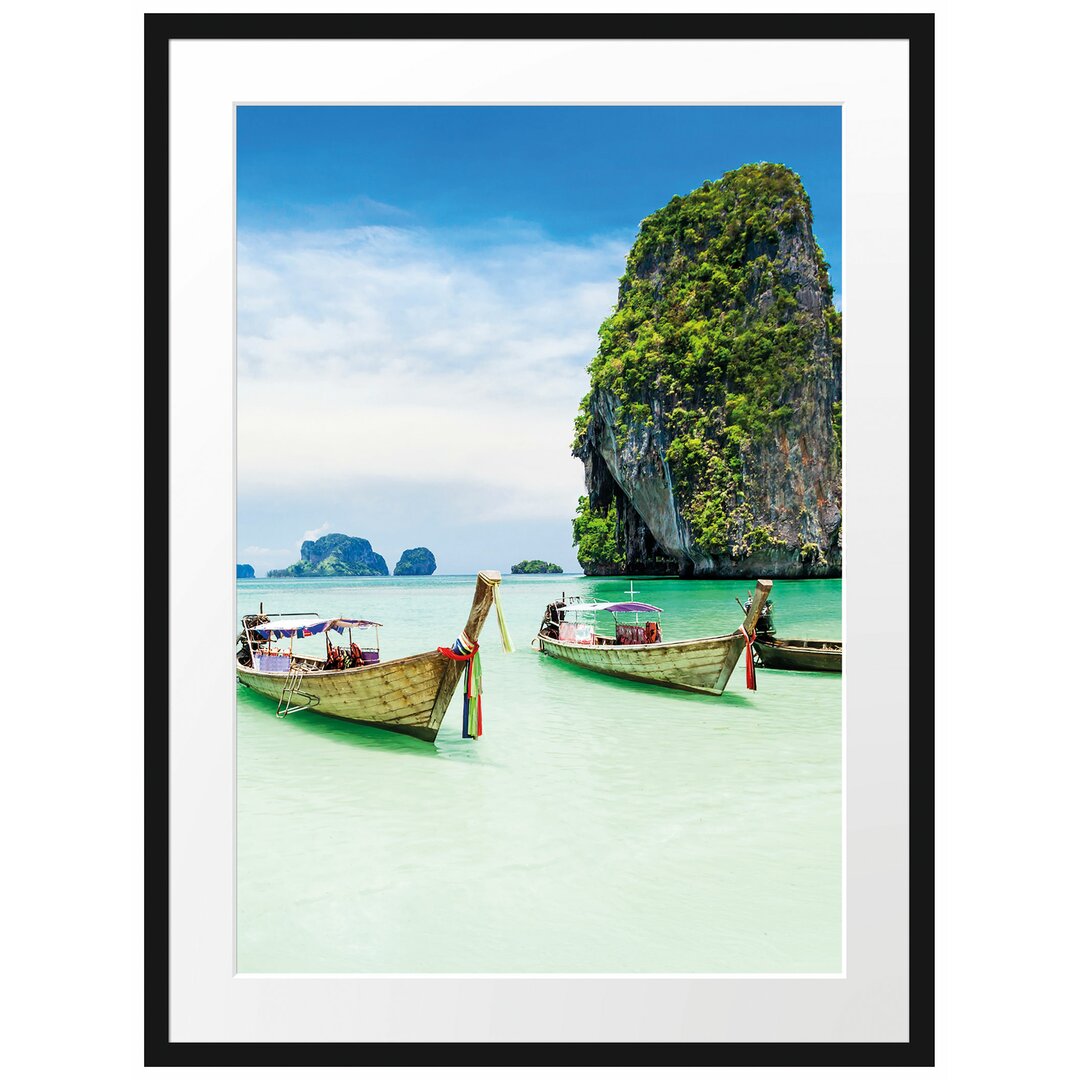 Gerahmtes Poster Longtailboote in Thailand