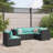Latitude Run® 5 Piece Patio Lounge Set With Cushions Poly Rattan-1888319626-1883172413