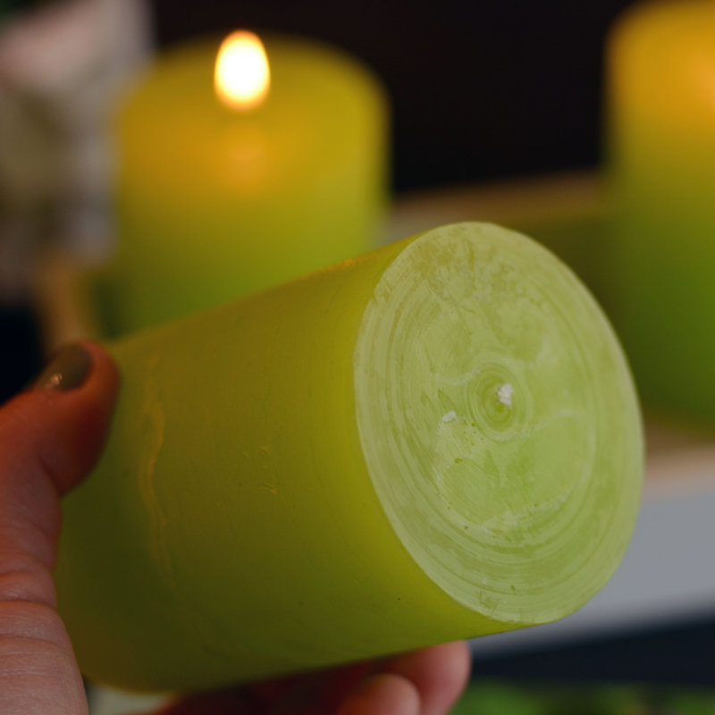 Ensemble de bougies pilier 3 pièces, Vert clair pâle