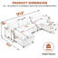 Canapé modulaire, ensemble de canapé en U en forme de nuage, 6 places, 2 coussins d'accoudoirs, canapé modulaire convertible, salon, appartement, chenille (2 repose-pieds mobiles)-2014414957