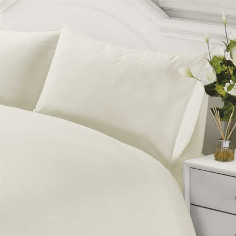 Constantine Solid Colour Duvet Cover Set with Pillowcases, Single - 1 Standard Pillowcase, Cream
