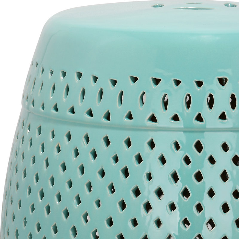 Tabouret de jardin en céramique Duro, Bleu clair