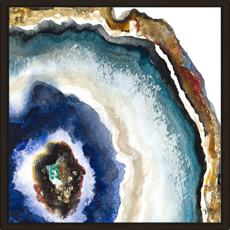 «Up Close Agate Watercolor II», reproduction de peinture à l'aquarelle, H 21,5 po x l 21,5 po x P 2 po