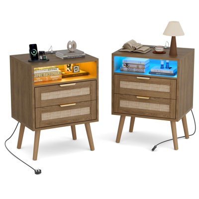 45 cm W Solid Wood Bedside Table