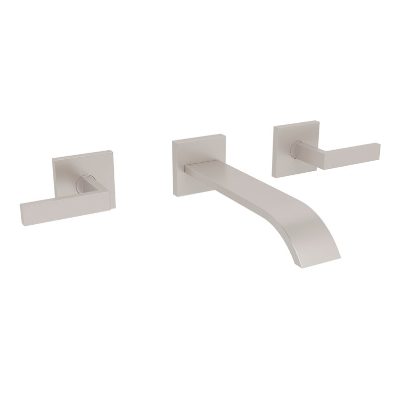 Wave™ Wall Mount Lavatory Faucet, Satin Nickel