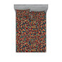 Bleu sarcelle et ambre / motif floral framboise