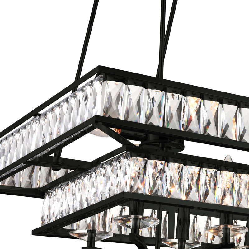 Lustre à plusieurs niveaux 20 lumières unique Seale, Noir