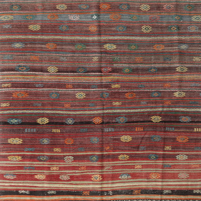 Tapis contemporain brun / rouge / beige