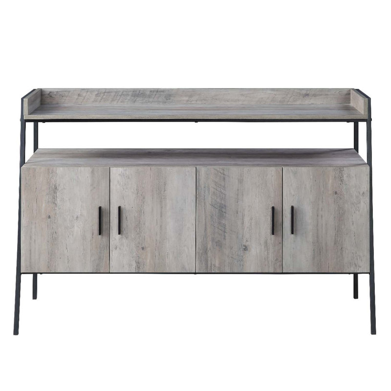 Meuble télé pour téléviseur de 50 po ou moins Mccollough, console télé, centre multimédia, Chêne