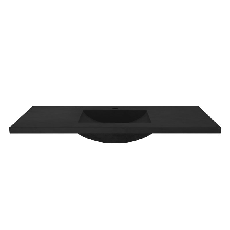 Plateau de meuble-lavabo en béton avec lavabo intégré Palomar, Simple, Gris anthracite