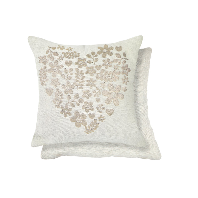 Colette Floral Square Cushion Cover, Natural