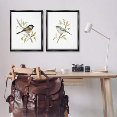«Small Birds on Branches», ensemble de 2 toiles flottantes encadrées par Cindy Jacobs