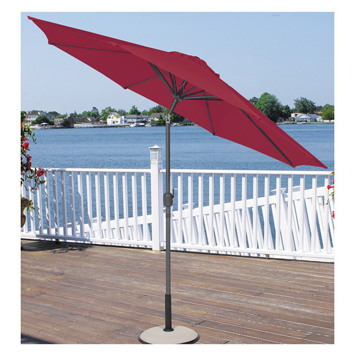 Parasol de marché 8 pi lb international, rouge, Inclinaison manuelle