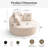 Boneless 59" Modern Round Loveseat Sofa with Upholstered Design, No Assembly Required-1489463395
