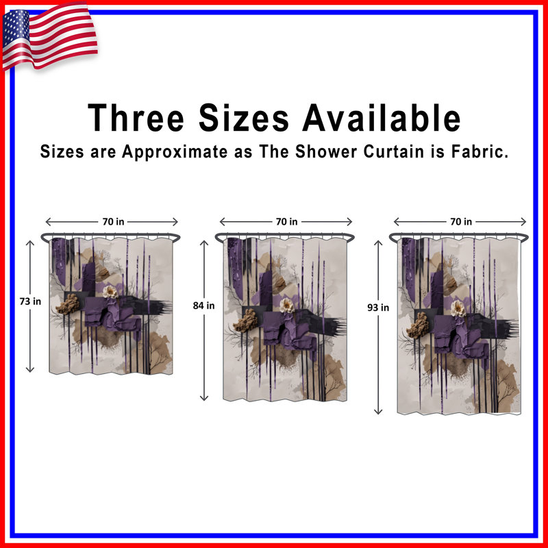 Textured Abstract Collage Shower Curtains Extra Long, L 70 po x H 84 po