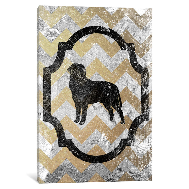 «Rottweiler» par 5by5collective - reproduction sur toile tendue, H 60 po x l 40po x P 1,5 po, Toile tendue, Pas de tapis