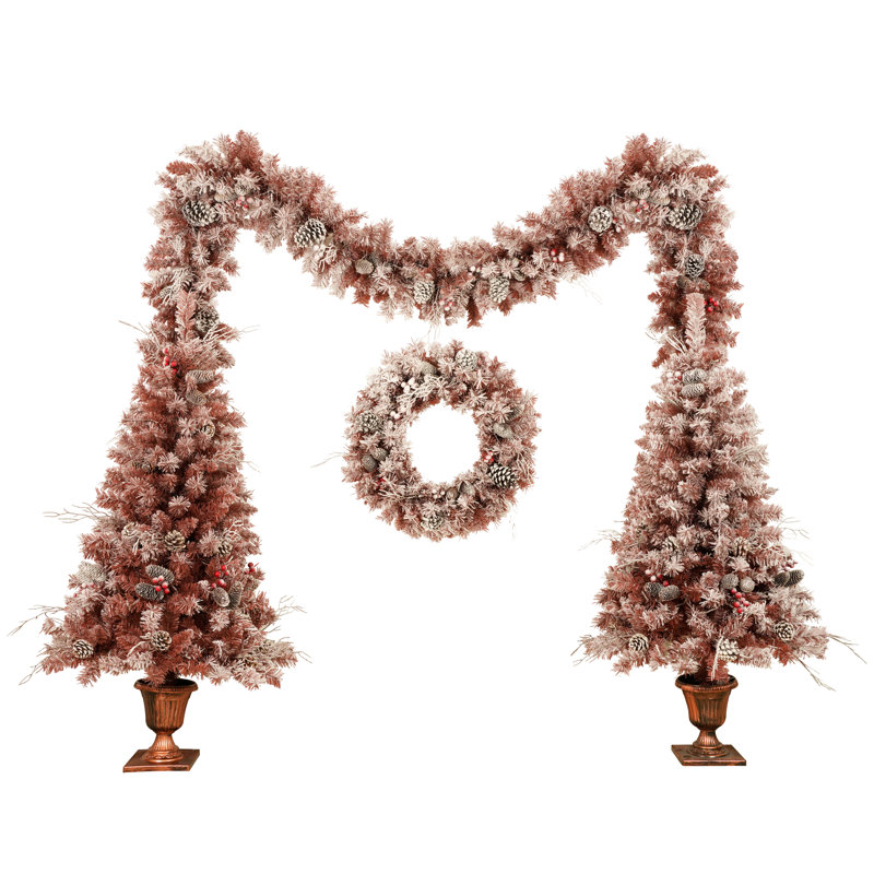 4-Piece Artificial Christmas Tree with Warm Lights